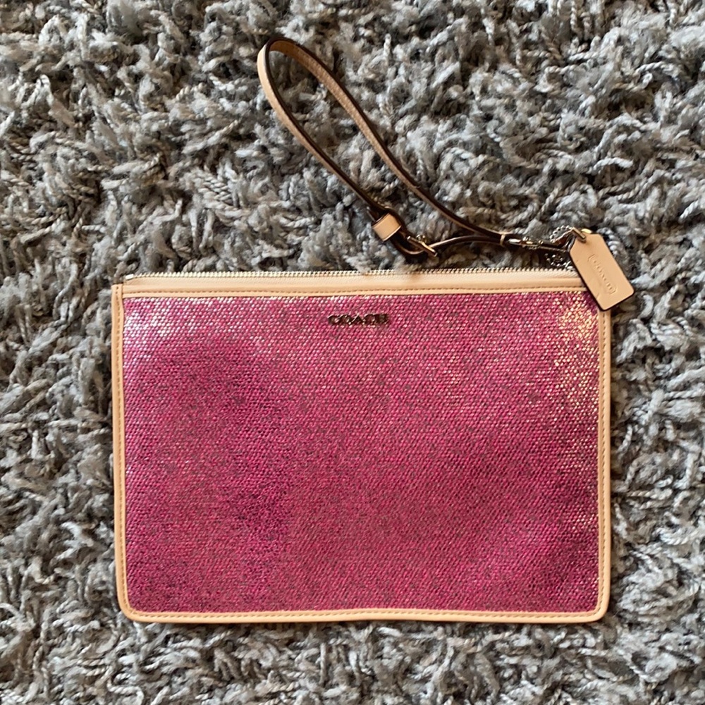 Coach Sparkly Wristlet Wallet Purse